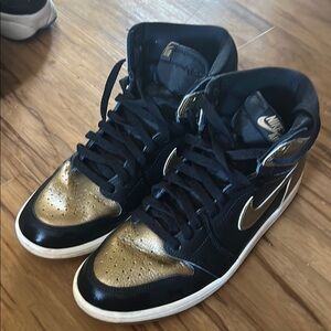 Nike Black and Gold High-Top Sneakers